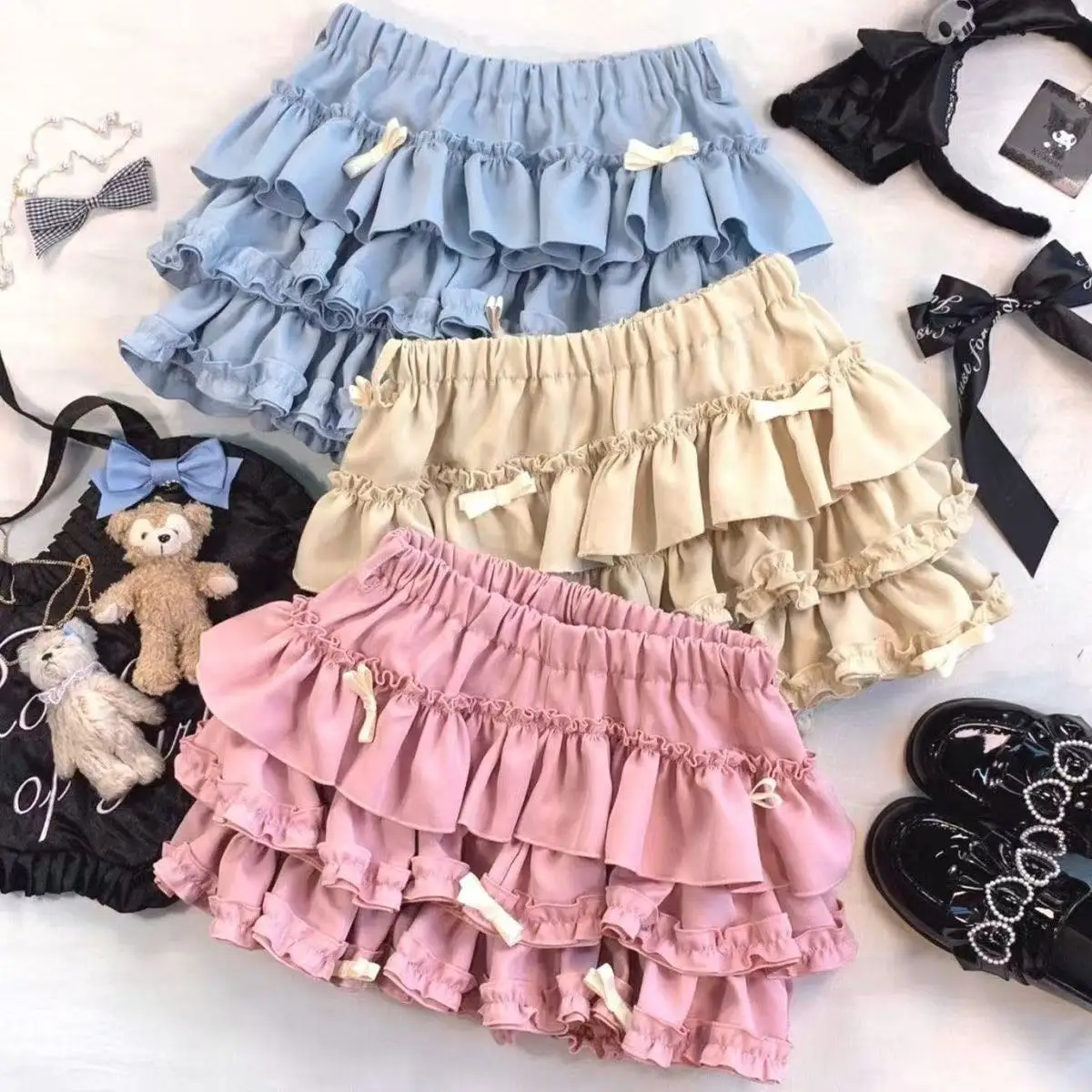 2026 Summer Blue Lace Tutu Mini Skirt for Women
