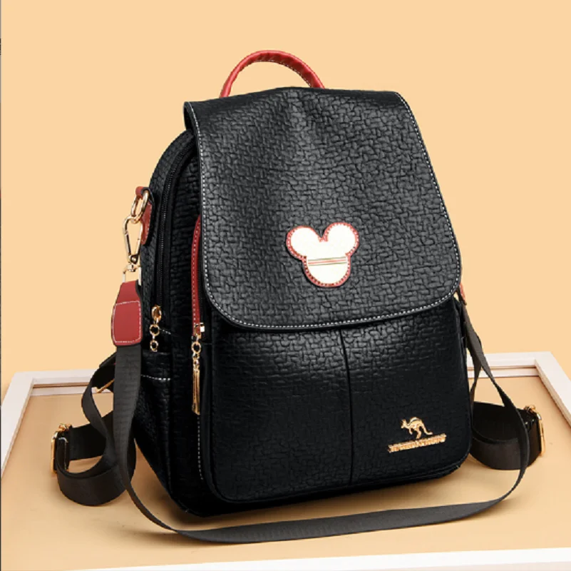 Hot Sale Korean Women's Large Capacity Travel Backpack Fashion Casual Shoulder Bags High Quality Leather Backpacks School Bag