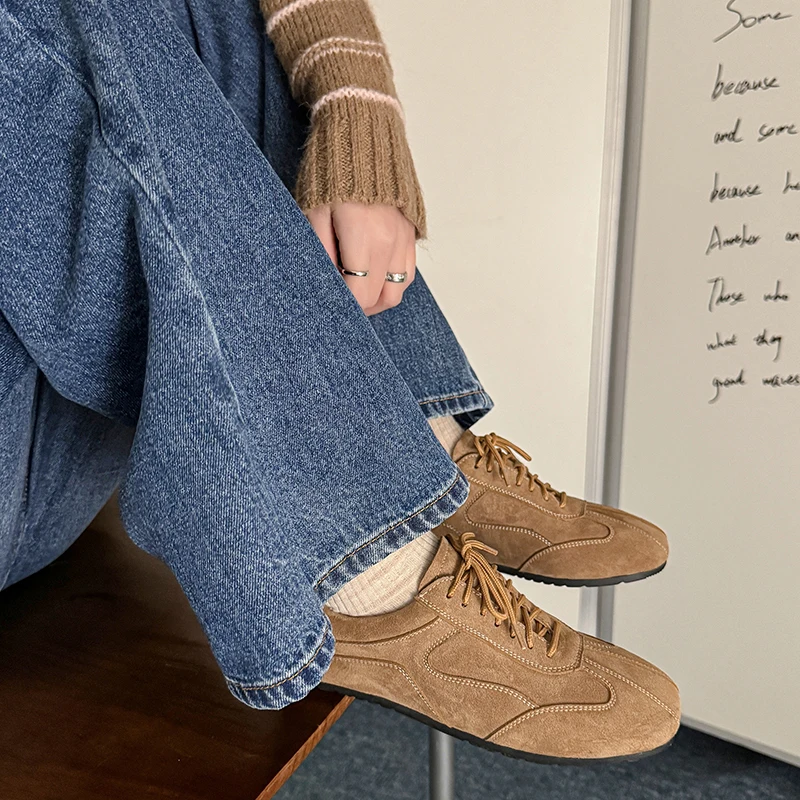 

Women's Casual Shoes Spring Summer Vintage Handmade Genuine Leather Ladies Brown Designer Luxury Elegant Flats Woman Moccasins