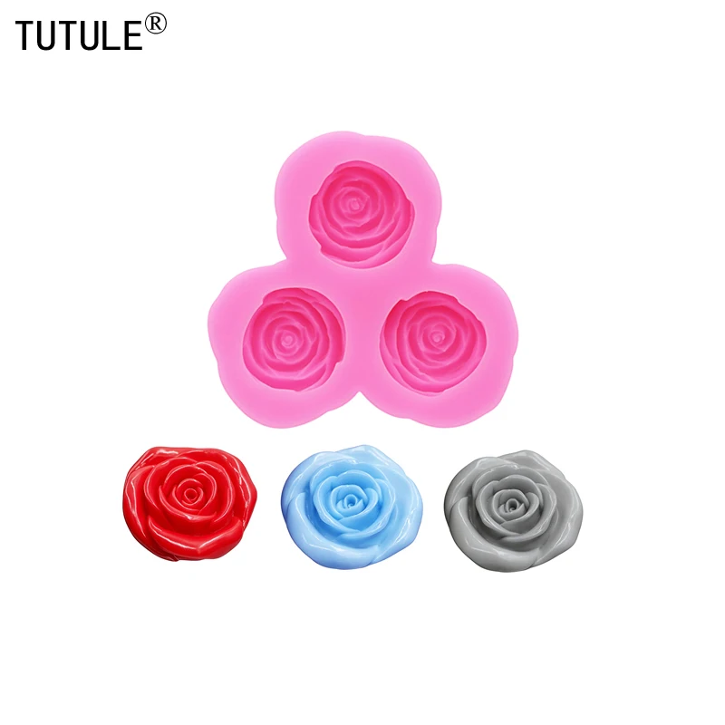 Floral Rose Silicone Molds for Handmade Chocolate Fondant & Cake Baking DIY Molds for Shoe Decorations & Hair Accessories