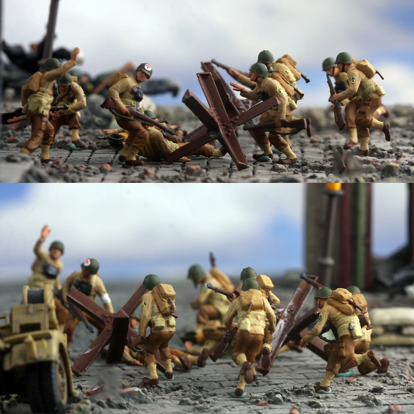 campagne-de-normandie-americaine-en-resine-echelle-1-72-scene-de-groupe-de-10-membres-accessoire-d'obstacle-modele-de-jouets-pour-adultes-cadeaux-souvenir-affichage-statique