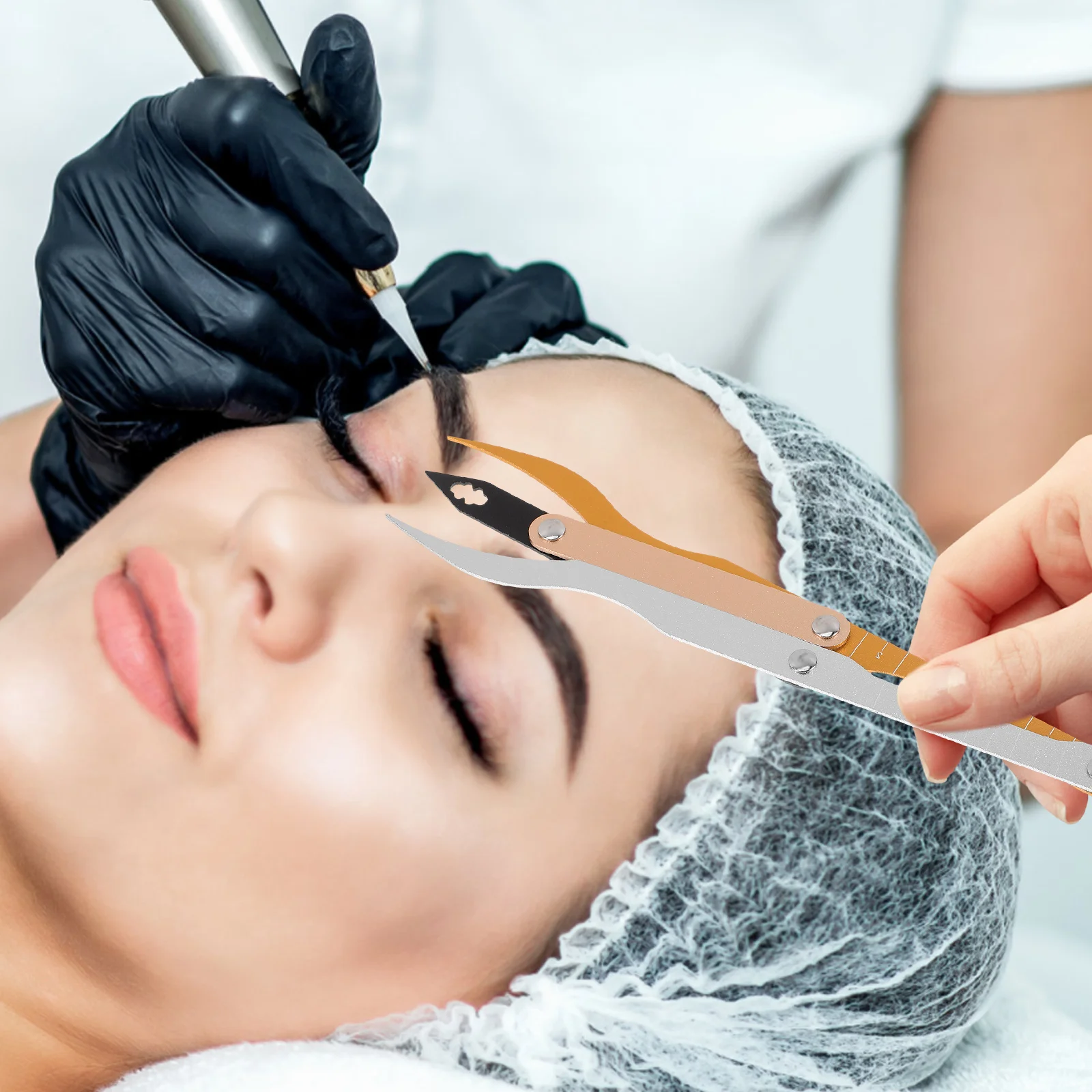 

Измерительная линейка для бровей, золотой соотношение, трехточечный инструмент для позиционирования, линейка для картирования бровей для микроблейдинга, визажиста