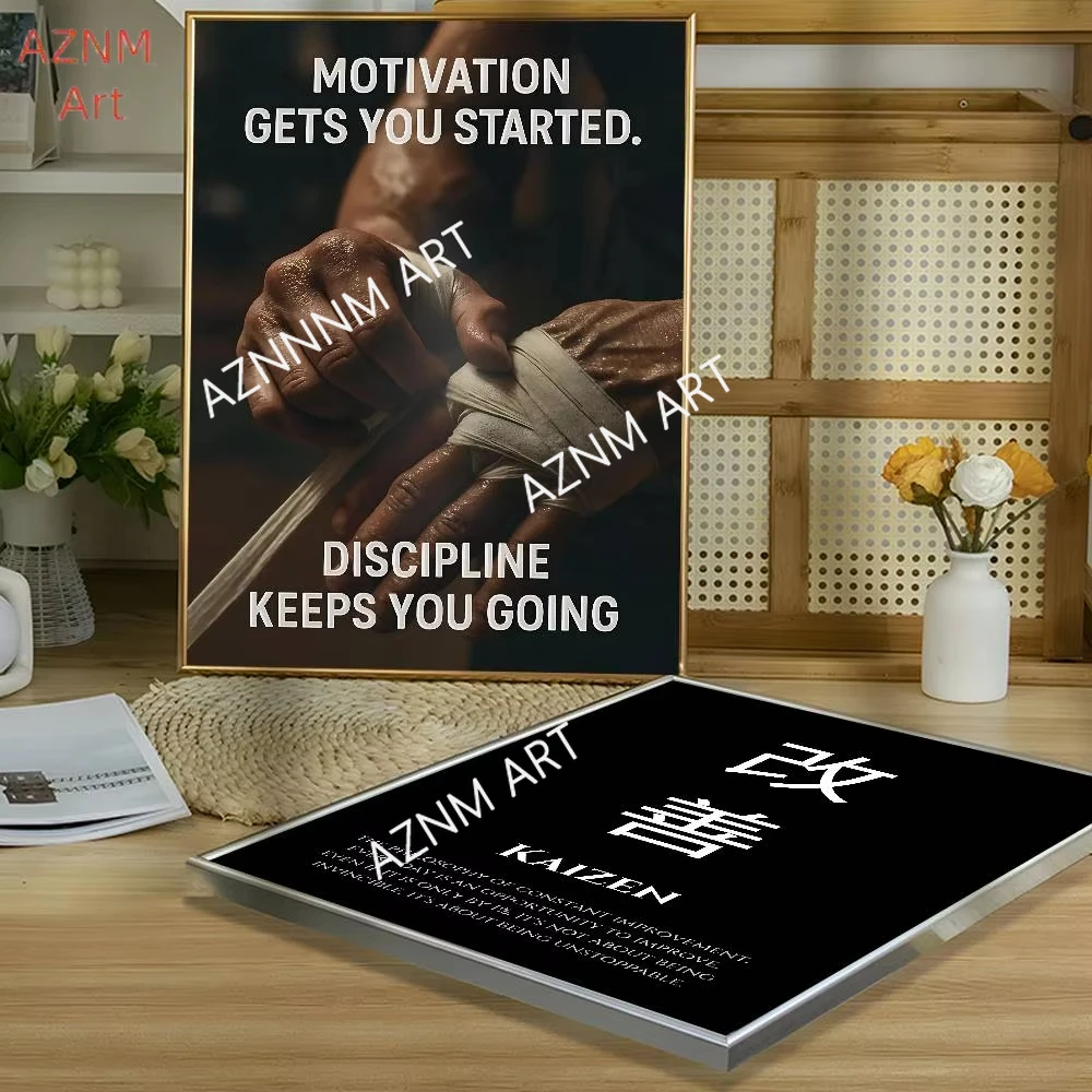 1PC Minimalist Motivational Quotes Inspirational Discipline Art Poster Art Sticker Coffee House