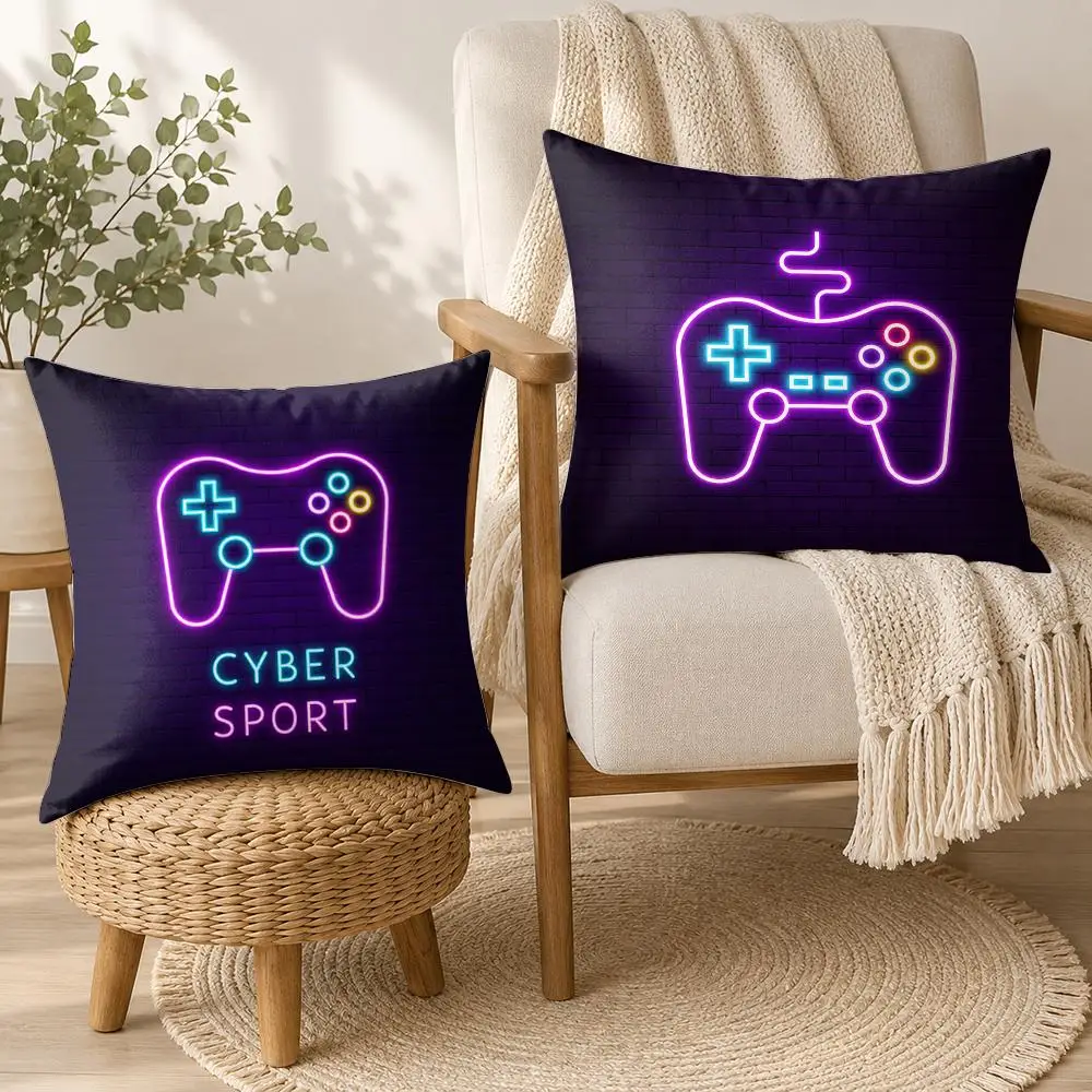 Game Pad Cool Logo Cushion Cover Square Decorative Throw Pillow 40x40cm For Sofa Bedroom Living Room Home Decor