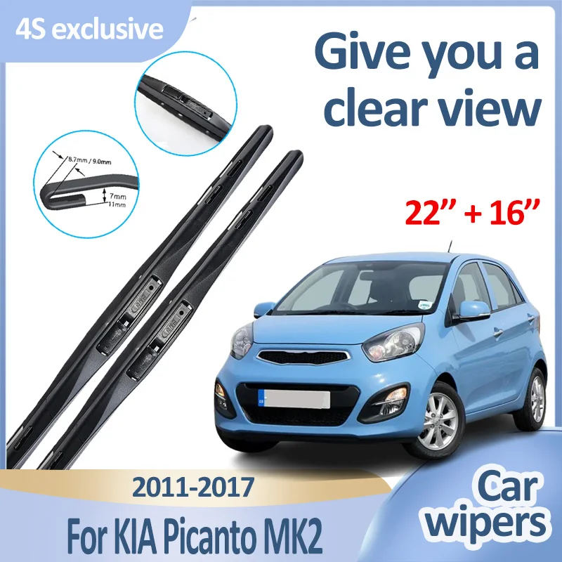 

Автомобильные передние щетки стеклоочистителя для KIA Picanto MK2, детали, утренние 2011-2017, прочные шумоподавляющие дворники, аксессуары, инструменты