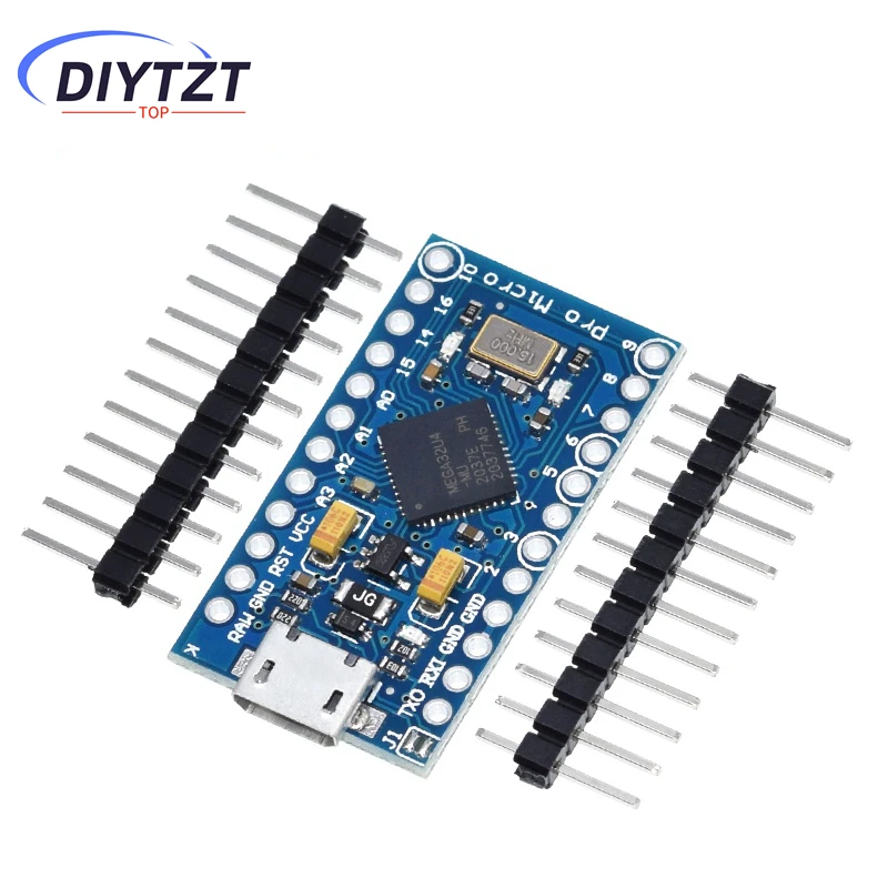 Оригинальный чип Pro Micro ATmega32U4 5 В 16 МГц, замена ATmega328 для Arduino Pro Mini с 2-рядным разъемом для Leonardo UNO R3 Оригинальный чип Pro Micro ATmega32U4 5 В 16 МГц, замена ATmega328 для Arduino Pro Mini с 2-рядным разъемом для Leonardo UNO R3