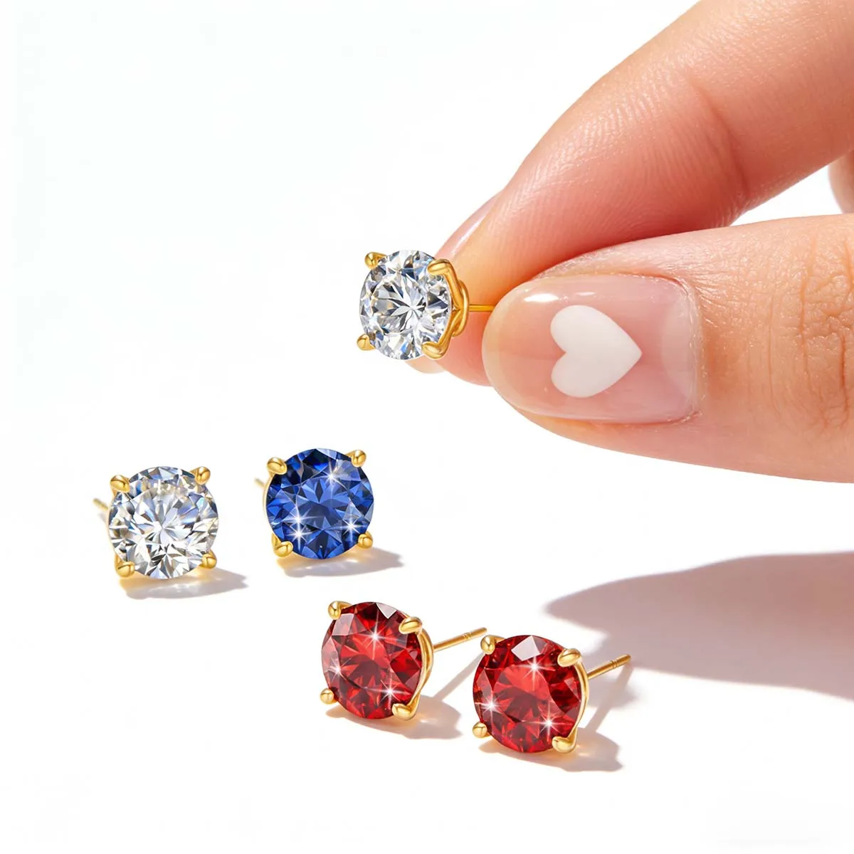 SDOOU Pass Diamond Tester Each 0.5ct-3ct GRA Moissanite D Color Stud Earrings 14K Gold Lab Created Diamond Studs For Boys Girls