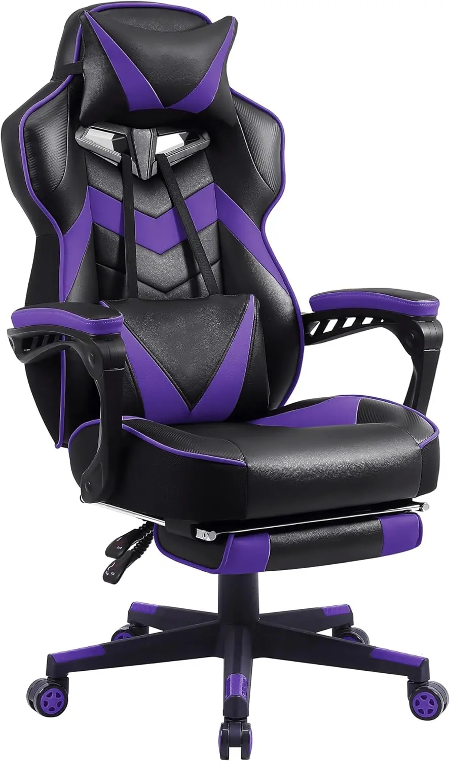 

Purple Gaming Chair with Footrest,Big and Tall Gaming Chairs for Adults,Computer Chair for High Back and Massage,Reclining