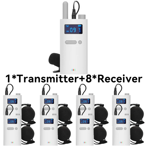 Tebe Wireless Tour Guide System with Microphone Portable Audio Transmitter Receiver for Church Excursion Museum Conference