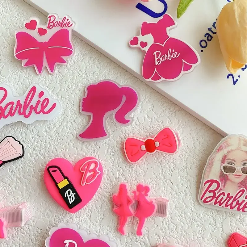 12pcs Barbie Kawaii Girls Hairpin Set Anime Fashion Sweet Resin Bowknot Broken Hair Clip Children Headwear Hair Accessories Gift