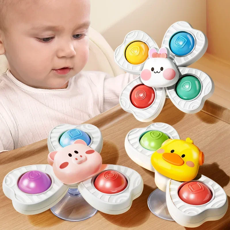 Baby Sucker Spinning Toys Children Bath Montessori Education Rotating 3 Years Bathroom Toys for Toddler Infant Toys for Baby