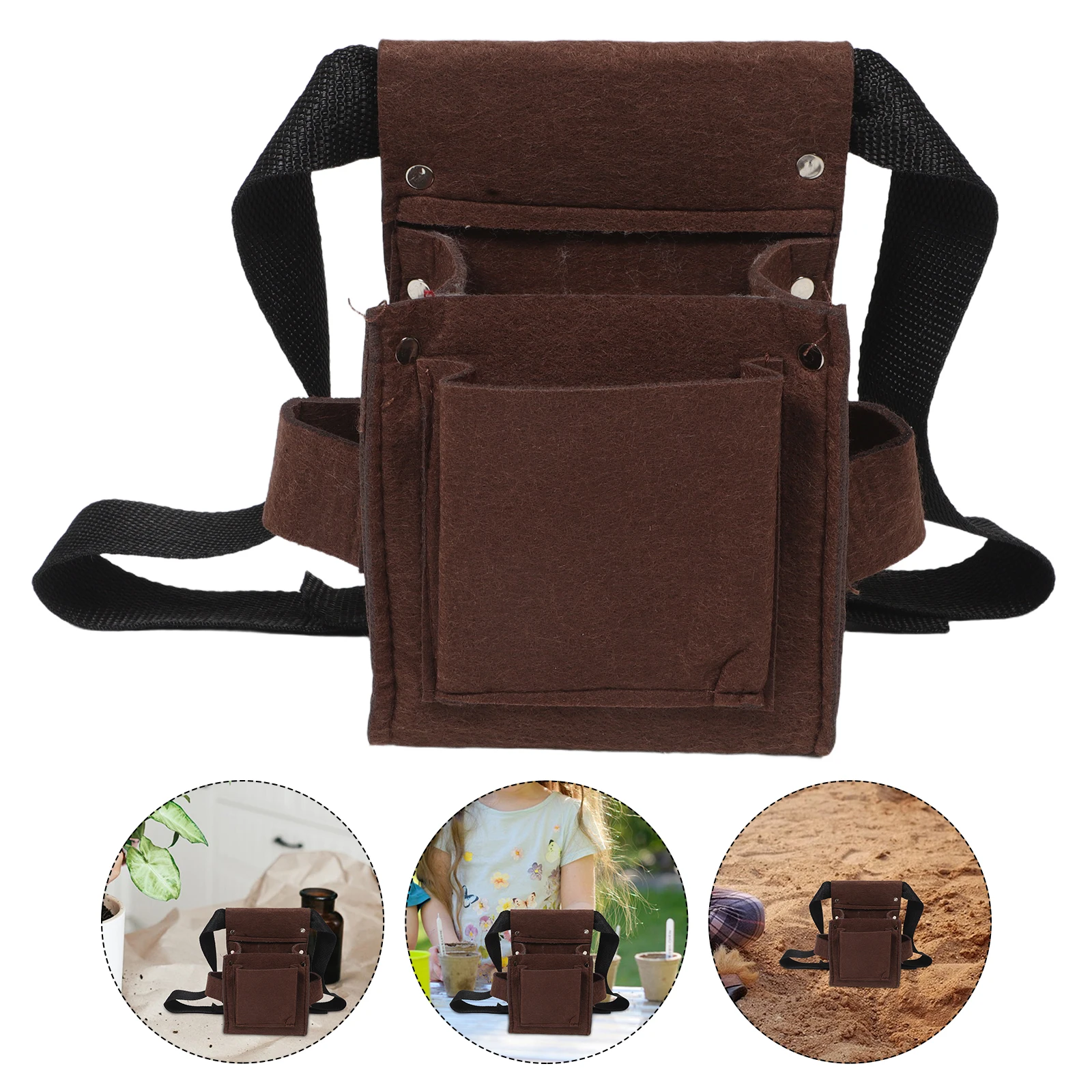 Ensemble d'outils de jardinage pour enfants, avec sac de rangement de ceinture, Portable pour une organisation facile, jeu en plein air, comprend des outils de creusement pour les tout-petits