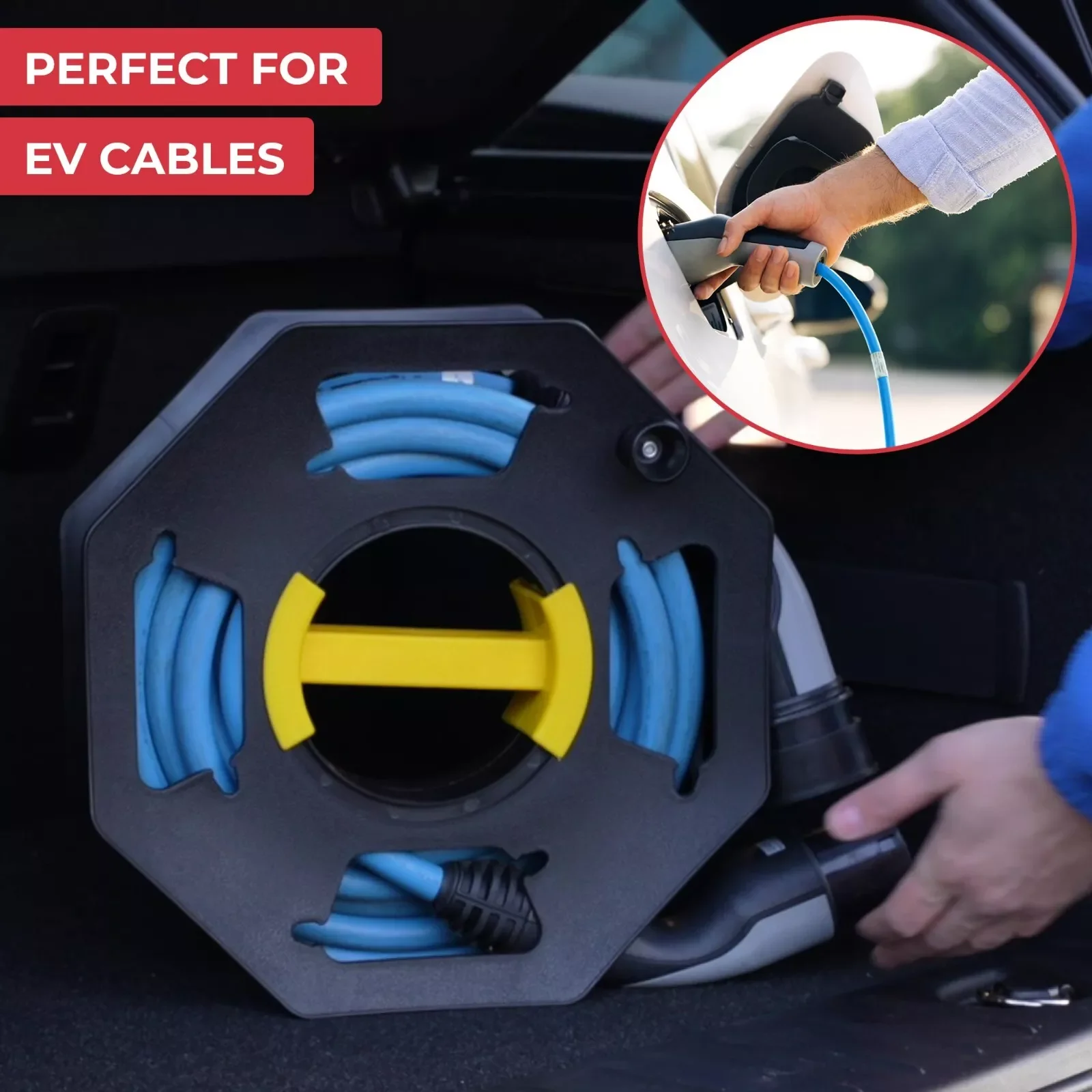 

1PC Caravan RV Cable Tidy Reel 25M Mains Wire Hook Up Lead Extension Holder Storage Camper Motorhome Storage Tools Accessories