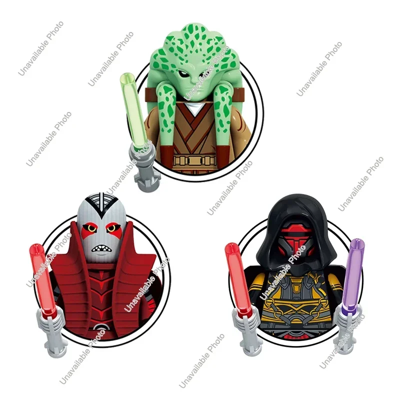 Juguete de Bloques de Construcción de Hot Toys, Darth Desolous Kit Fisto, LUKE Skywalker, Ahsoka, Mandalorianos, Darth Vader, Rey, Obi-Wan, Figura de Star Brick