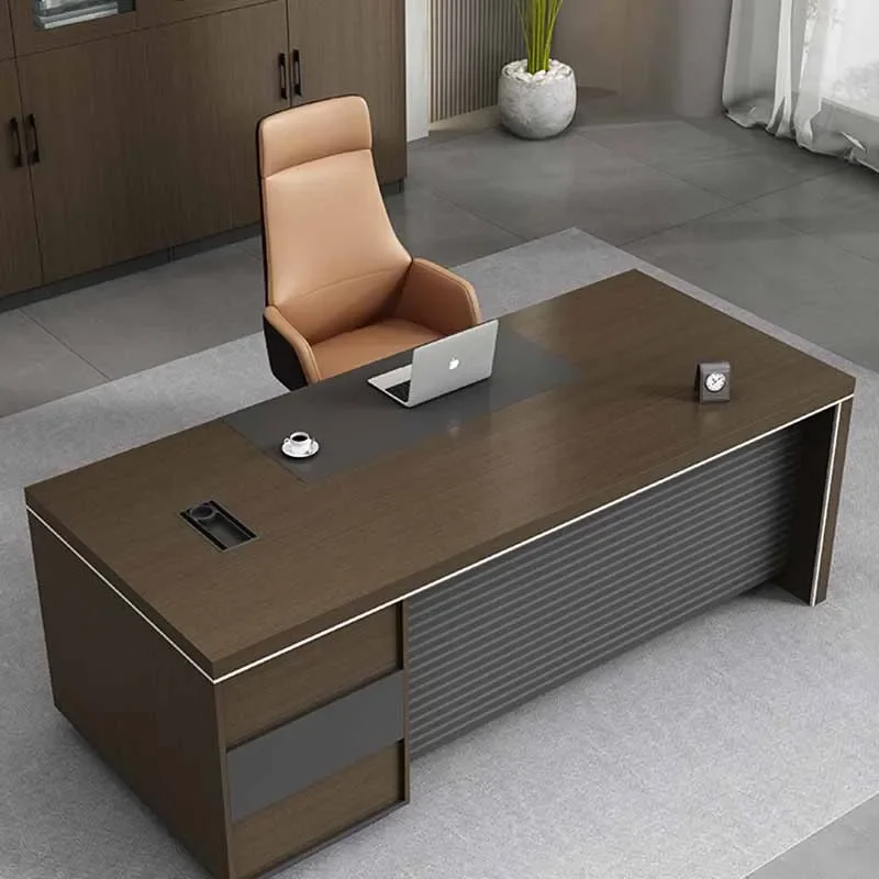 Brown Household Office Desk Gaming Drawer Luxury Executive Study Office Desk Laptop Storage Drawers Mesa Ordenador Furniture