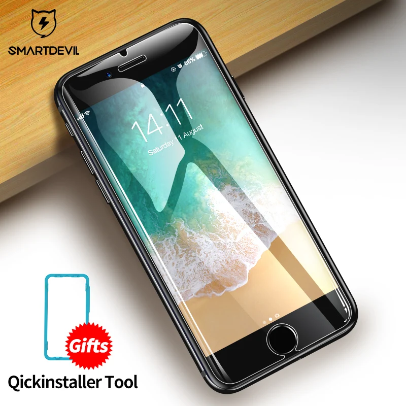 SmartDevil screen protector for iphone X Xs Max Xr 2.5D Curved Tempered Glass for iphone 6 6s Plus 7 Plus 8Plus Screen Protector