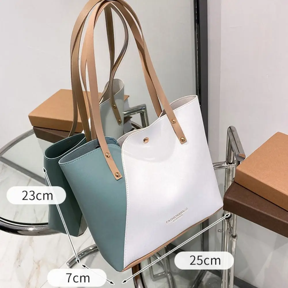 Women\'s Patchwork Color Bag Large Capacity Shoulder Bags High Quality Pu Leather Handbag Ladies Wild Bags Purses and Handbags