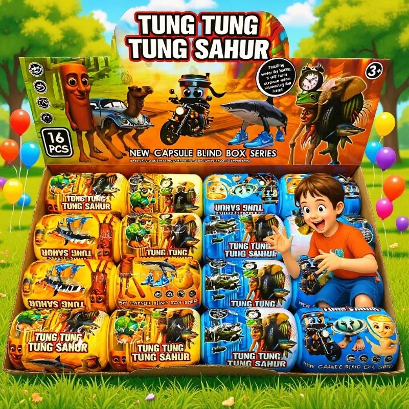 

New Italian Brainrot Blind Box Toy Tungtungtung Sahur Tralarero Tralala capsule keychain hanging stereo soft glue stick people c