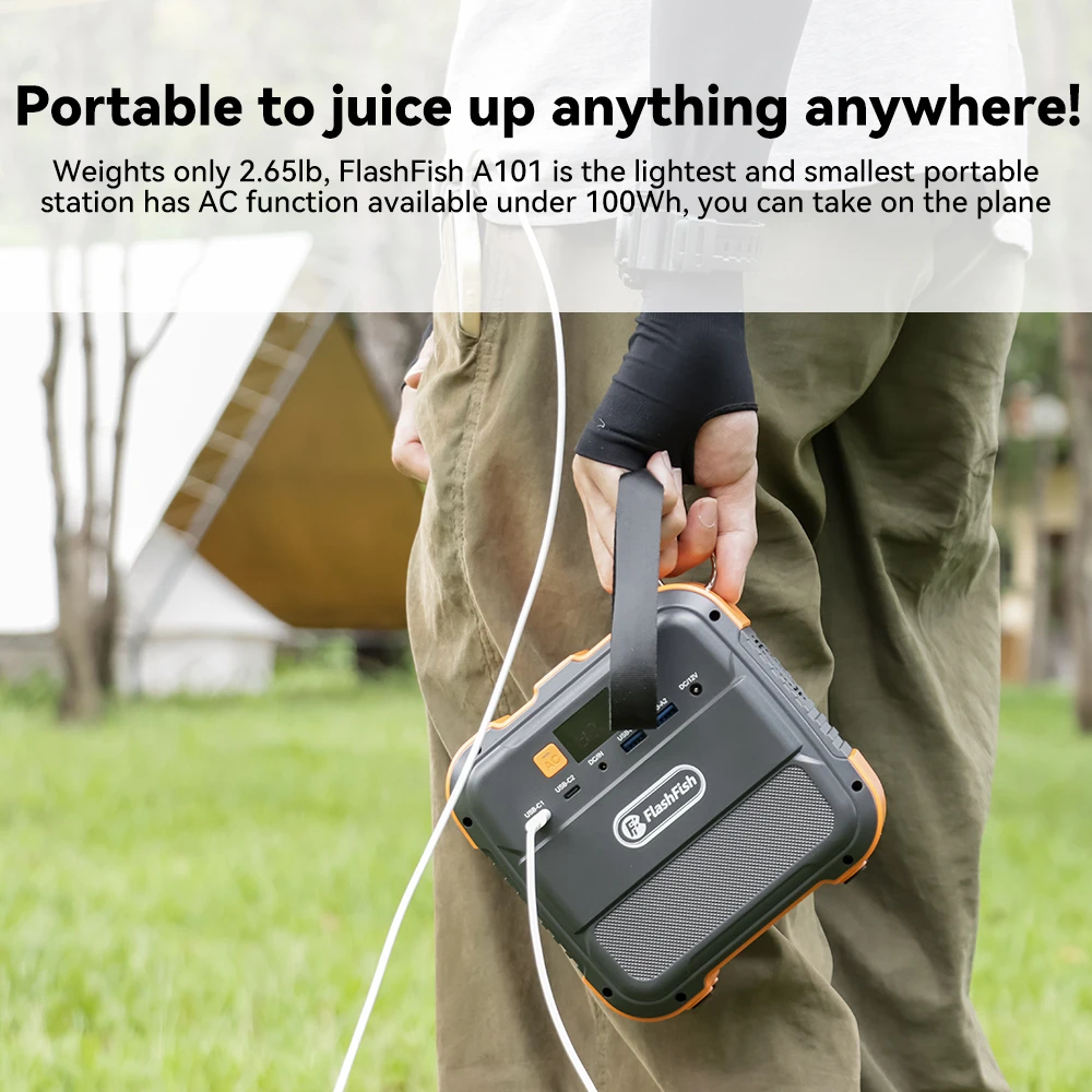 FF Flashfish A101 120W 98Wh 26400mAh محطة طاقة محمولة احتياطية مولد الطاقة الشمسية للسفر في الهواء الطلق التخييم المنزل