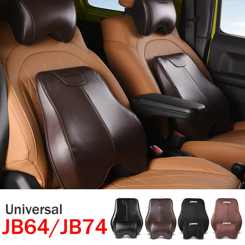 

For JIMNY JB64 JB74 Universal Memory Foam Head Neck Lumbar Support Pillow Accessories Car Seat Leather Waist Cushion Headrest