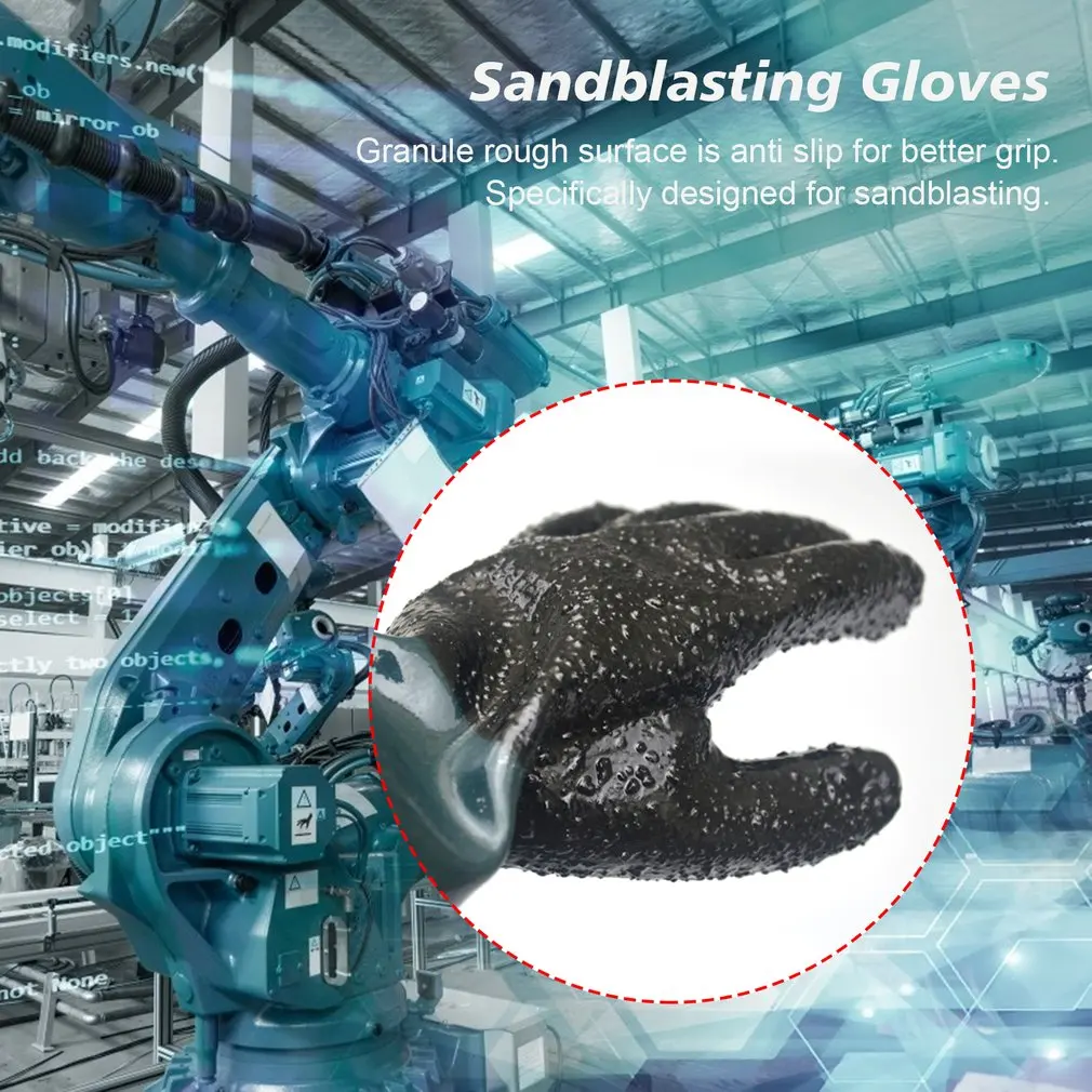 2025 Hot 1 Pair 600MM Durable Soft Heavy Duty Protective Sandblasting Replacement Machine Gloves for Sandblaster Cabinet Work