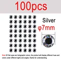 100 piezas de plata de 7 mm