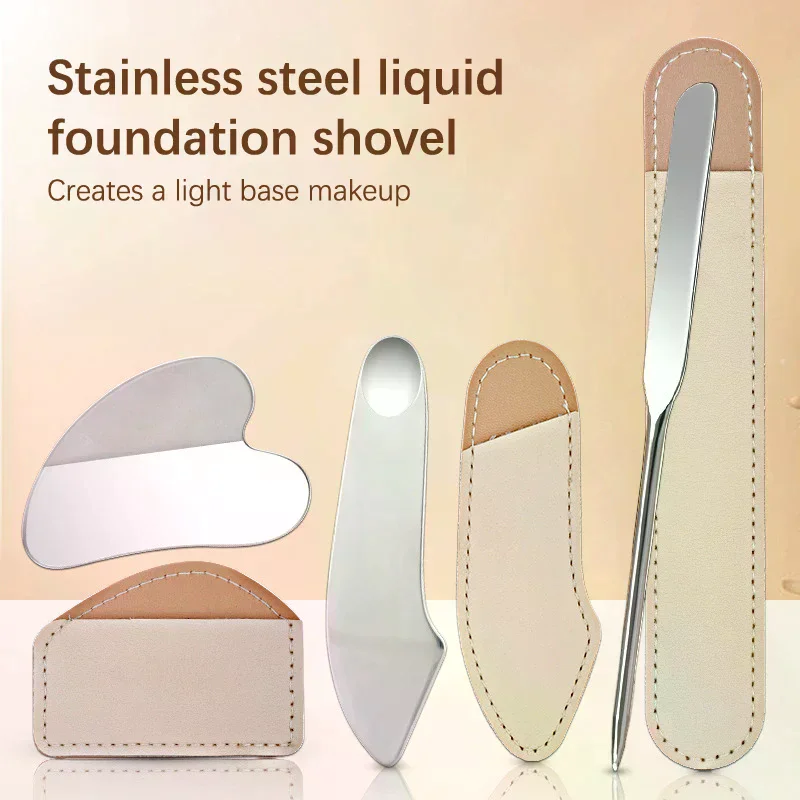 Stainless Steel Foundation Spatula Mask And Eye Cream Spoons Multi-Functional Facial Scraping Metal Beauty & Skin Care Tools Set