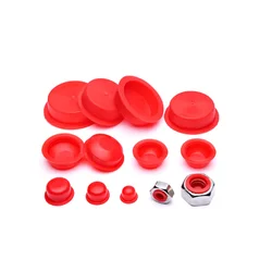 Red PVC Rubber Screw Hole Plugs Oil Cylinder Plastic Plugs Cover Nut Protective Sleeve