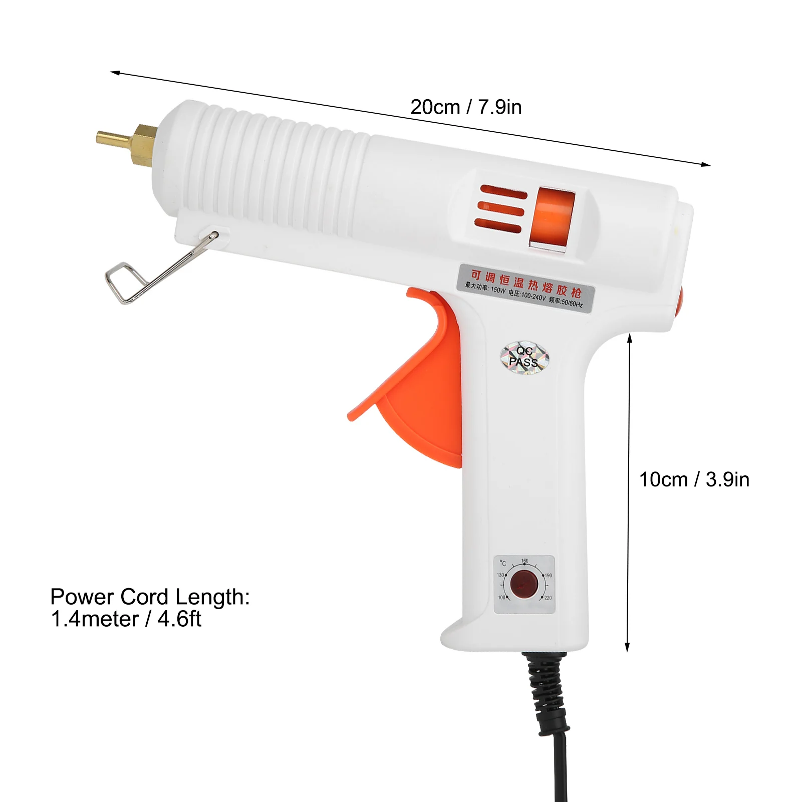 Hot Glue Gun Adjustable Constant Temperature Home Repairs DIY Crafts 150W AC100-240V White HL F Hot Glue Gun Hot  Glue Gun