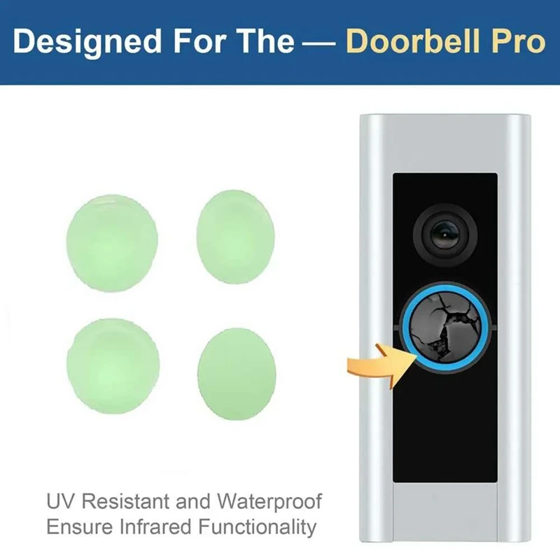 MAKE-4Pcs ปุ่มเปลี่ยนสําหรับ RING Doorbell Pro Fix หัก Cracked ปุ่ม Doorbell อุปกรณ์เสริม