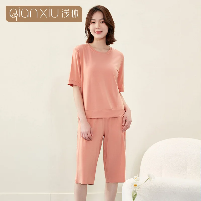 Zomer Vrouwen Casual Pyjama Sets Vrouwelijke Zachte Modale Nachtkleding Pak vrouwen Pijama Mujer Grande Top Kwaliteit Thuis Kleding