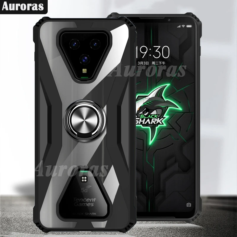 Auroras For Blackshark 3 Pro Case Official Original Shockproof Clear With Ring Soft Frame Cover For Xiaomi Black Shark 3S Case