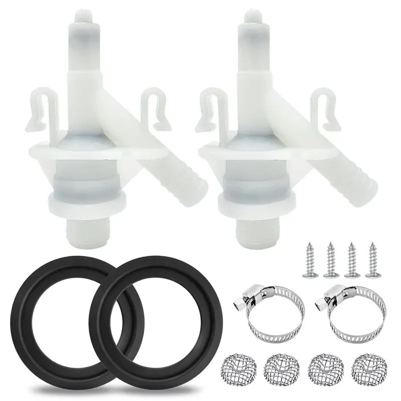 DT19 2Pack 385311641 Water Valve Kit for Sealand/for Dometic Toilets, 300-321 Series, with Flush Ball Seal, Hose Clamps,