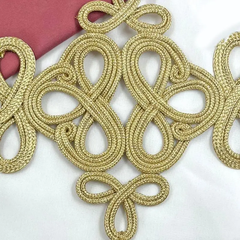 270D Handmade Gold Threads Flower Tassels Chinese Knot Tassels Sewing Charms Tassels for Home and Wedding Celebrations