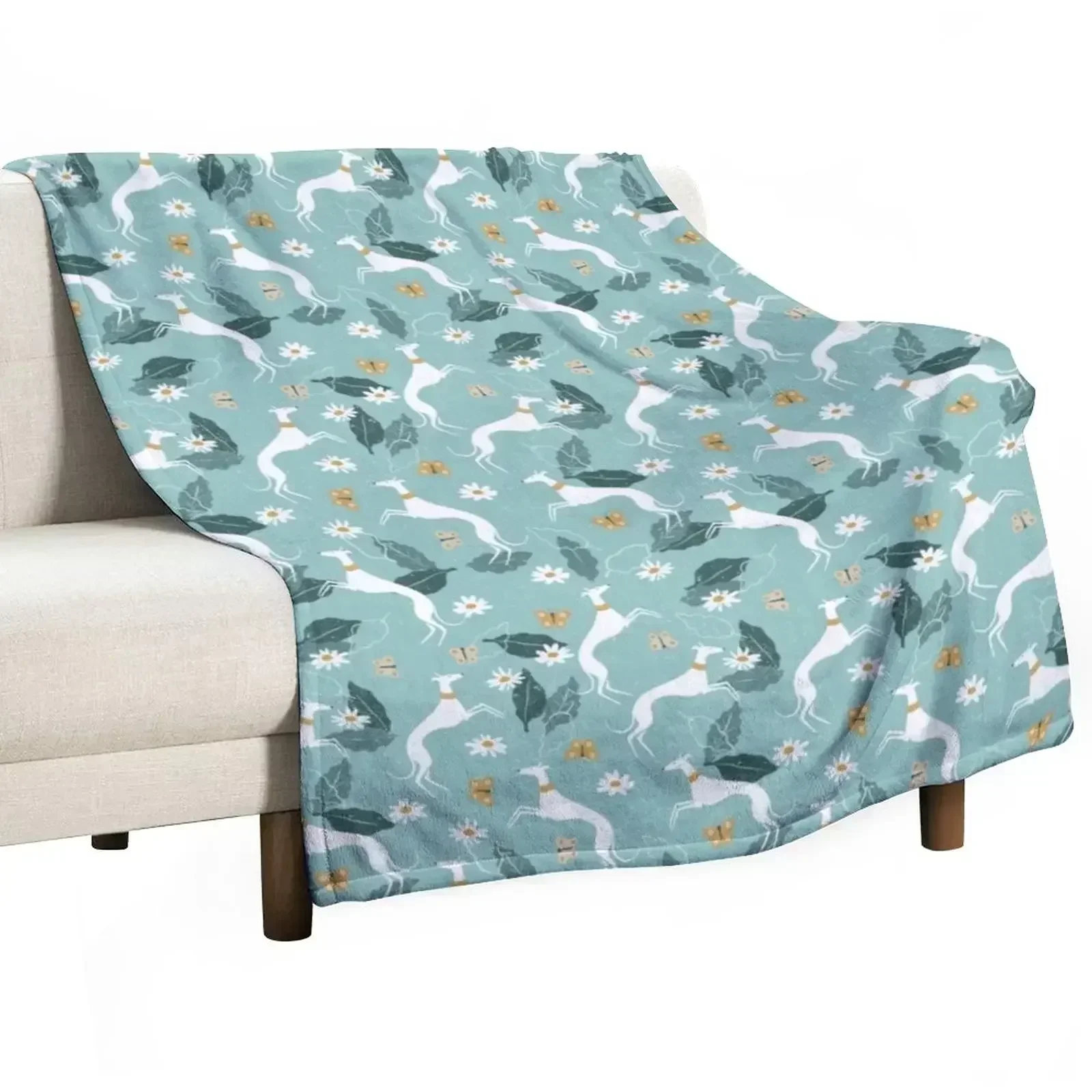 

Greyhound and Butterfly Throw Blanket Sofa Quilt Thin Luxury Brand Blankets