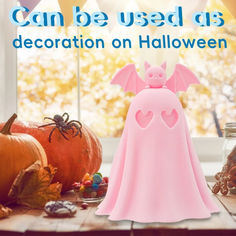

Warm Halloween Desk Home Accessory Atmosphere Pink Bat Ghost Desktop Decoration Halloween Plastic Bat Decorations Crafts