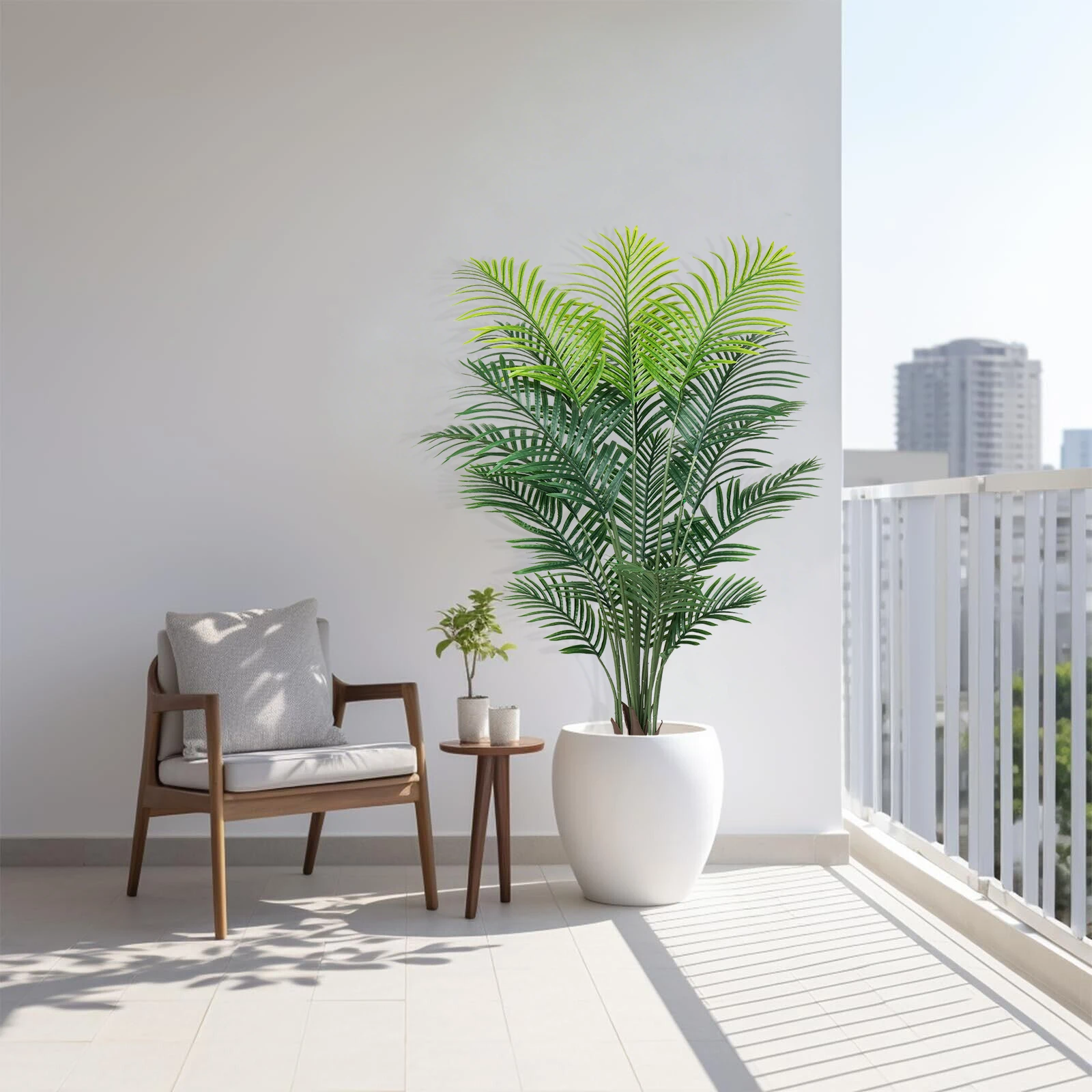 4/5/6 FT Artificial Plants Fake Palm Tree Tropical Palm Leaves Faux Areca Floor Plant in Pot Indoor Realistic-Touch Monstera Leaves for Home Garden Outdoor and Office Decor view 7