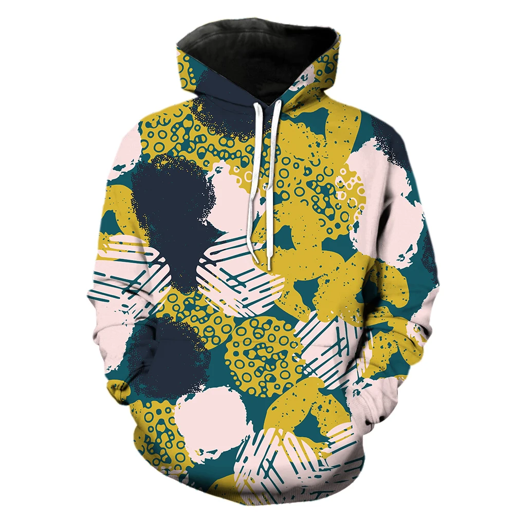 Abstract Art Graffiti Men's Hoodies With Hood Jackets Cool Long Sleeve 3D Print Fashion Streetwear Unisex Oversized Sweatshirts