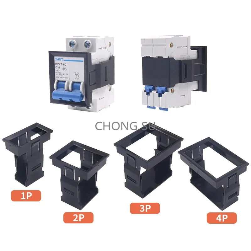

1-10pcs Miniature Circuit Breaker Panel Buckle For 1P 2P 3P 4P DZ47 NXB Series Household Air Switch Mounting Bracket Black