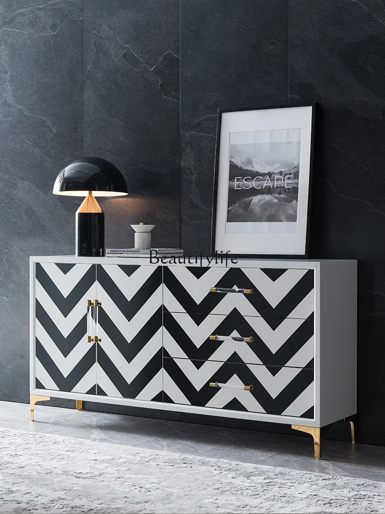 

3Light luxury dining side cabinet Modern simple entrance cabinet