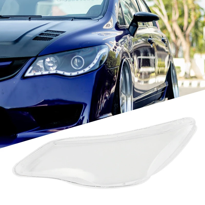 2X Car Front Left Side Headlight Clear Lens Lamp Shade Shell Cover For 2006 2007 2008 Honda Civic FD