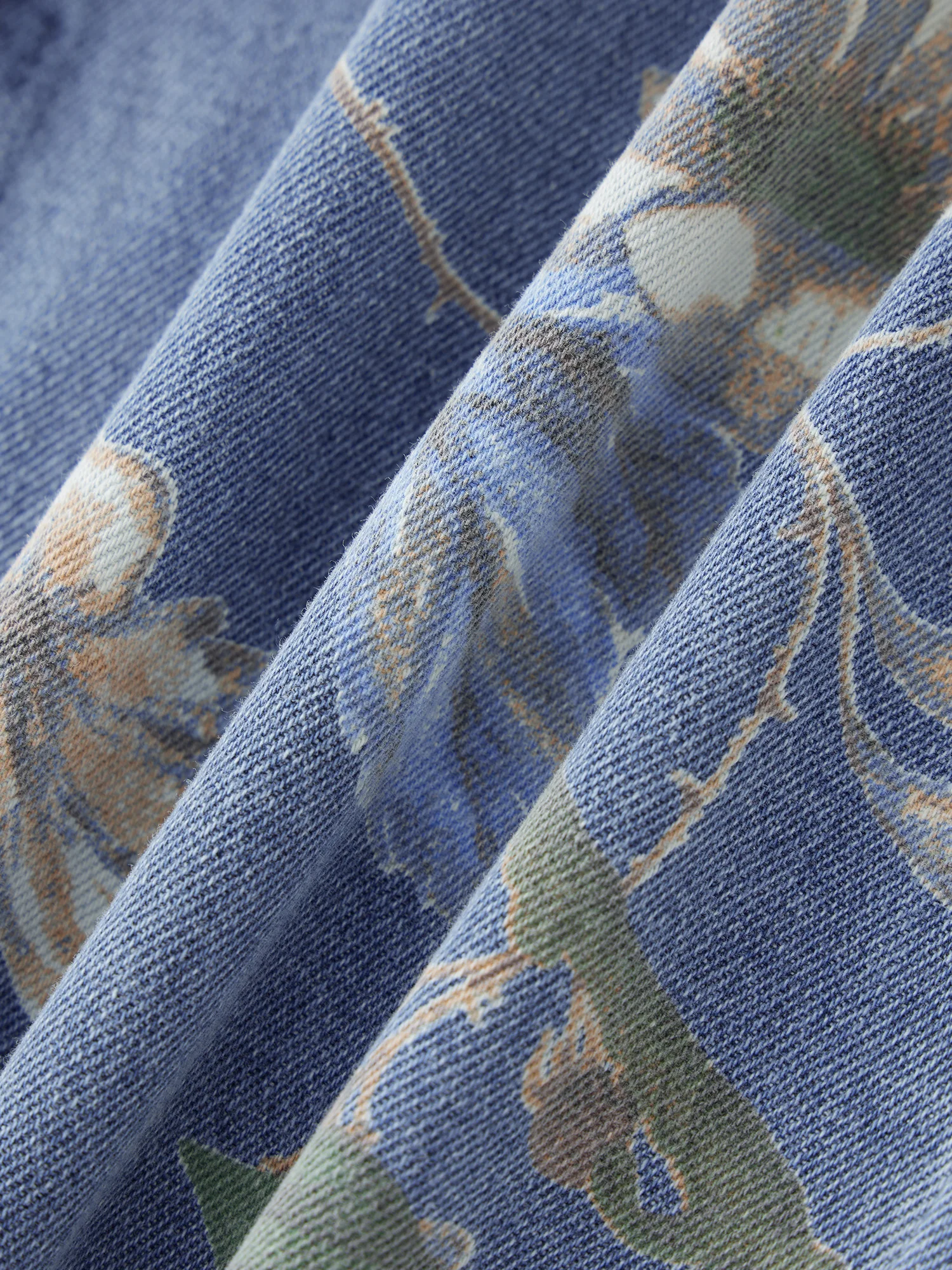 

Women s Vintage Floral Print High Waist Wide Leg Denim Jeans Lightweight Loose Fit Trousers with Pockets