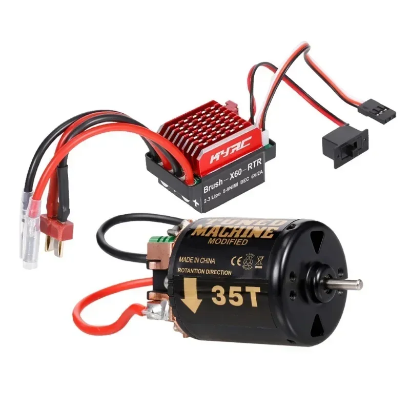 

60A Brushed ESC + 540 Brush Motor 35T 45T 55T for 1/10 RC Car TRX TRX4 TRX6 D90 HSP Redcat 4WD Truck Monster Crawler