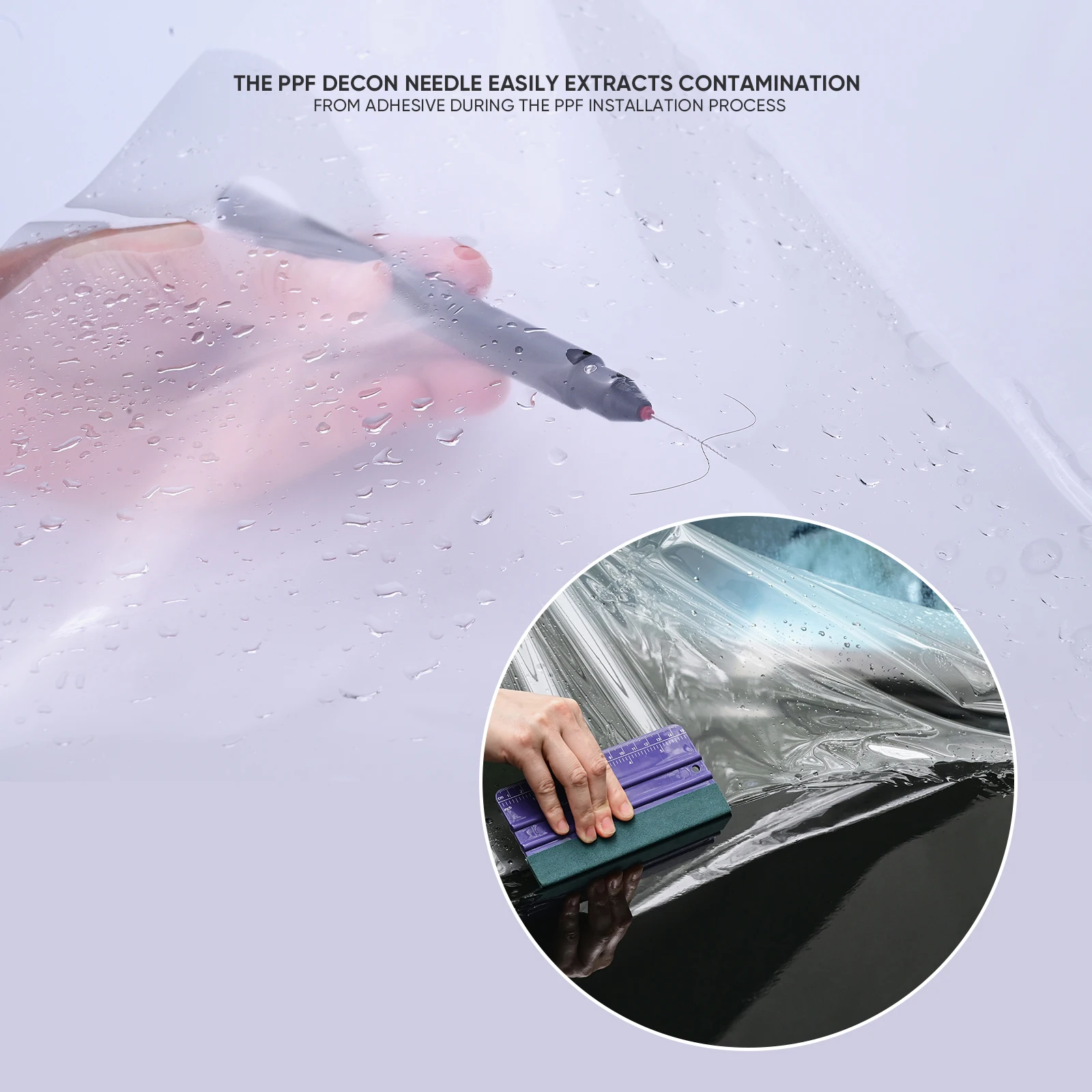 FOSHIO Auto Tönung Micro Barbed Decon Nadel Stift Feine Spitze Staub Schmutz Entferner Carbon Vinyl Wrap PPF Film Kontamination Entfernung – Detail 7