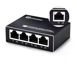 Mini Ethernet Switch 5-Port Gigabit Industrial Switch 10/100/1000 Mbps Unmanaged Plug and Play Network Hub Desktop Design