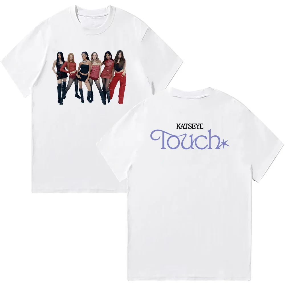 

Katseye Touch Photo Tee Neutral Fashion Pop Music Short Sleeve Summer Women Men High Quality Cotton Clothes Loose Casual Tshirts