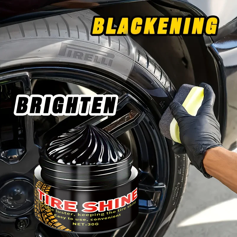 

Черный воск для шин - темно-черный блеск, долговечная защита, водонепроницаемость и устойчивость к пятнам, подходит для автомобилей и мотоциклов.