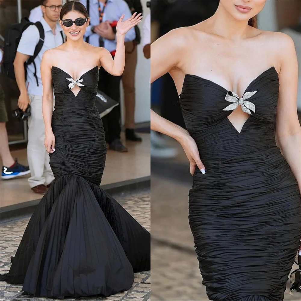 

Customized Fashion Strapless Mermaid Celebrity Sequin Flowers S Occasion Evening Gown فساتين السهرة vestidos prom 2023