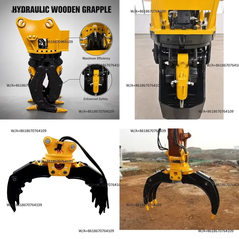 Suitable for Heavy 360° Rotating Hydraulic Log Grapple for 10-15 Ton Excavator - Premium Timber Wood Grab for Forestry &