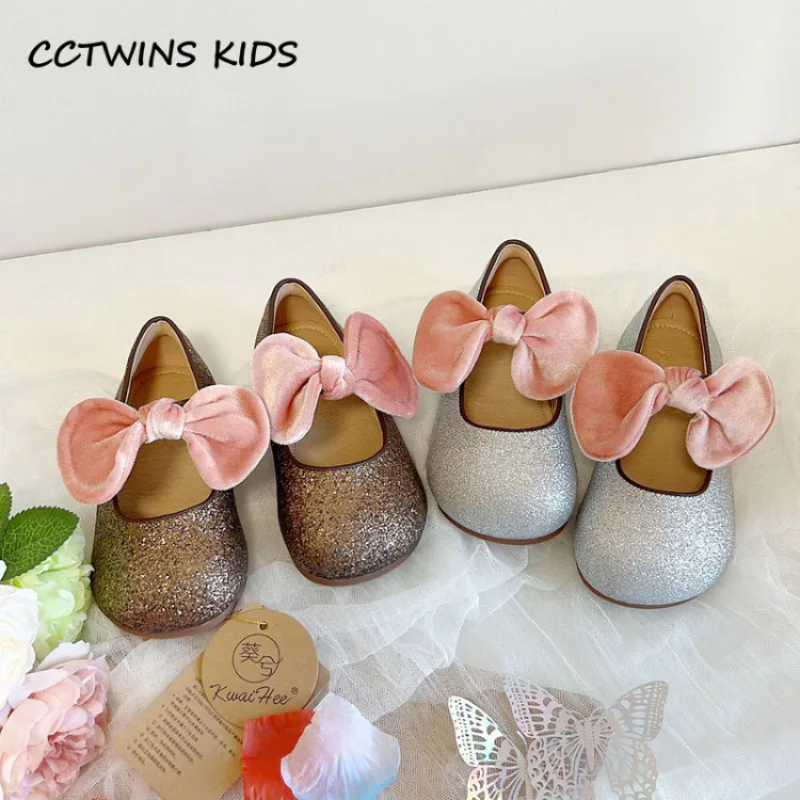 

Girls Princess Shoes Autumn Toddler Kids Fashion Brand Mary Jane Dress Party Flats Childre Bowtie Glitter Bling Sandal Soft Sole